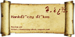 Hankóczy Ákos névjegykártya